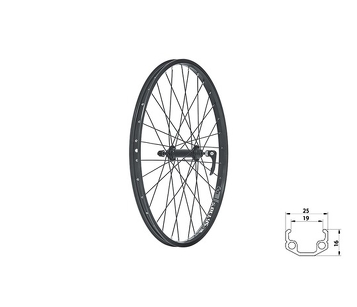 Koło przód Kellys KLS Wasper V-brake F, 24", black