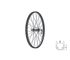 Koło przód Kellys KLS Wasper V-brake F, 24", black