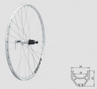 Koło Tylne  Kellys KLS DRAFT R, 26", silver