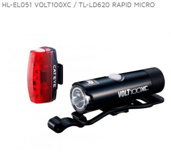 Zestaw lampek Cateye HL-EL051 Volt100XC / TL-LD620 Rapid Micro