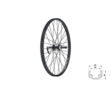 Koło tył Kellys KLS WASPER FREEWHEEL V-brake R, 24", black