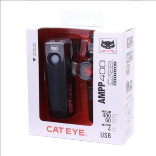 Zestaw lamp Cateye AMPP 400 AMPP400 HL-EL084RC / SL-LD160RC 