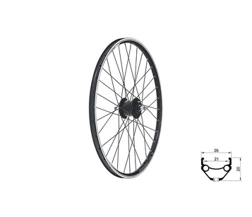 Koło przednie Kellys KLS DRAFT Dynamo V-brake, 26", black