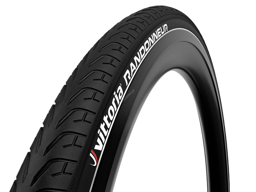 Opona Vittoria Randonneur, czarna, drutowa, odblaskowa 26x1,75