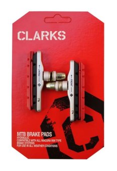 Klocki hamulcowe CLARK'S Mtb v-brake 70mm wkładki 2x czarne + czerwone