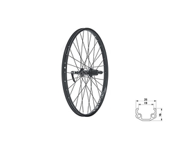 Koło tył Kellys KLS WASPER CASSETTE V-brake R, 24", black